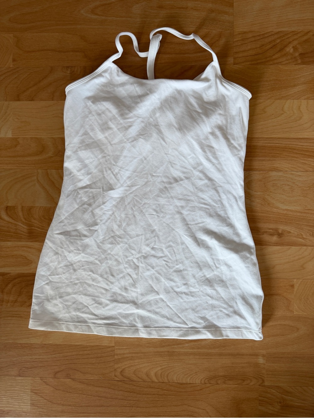 lululemon athletica White Ribbed Slim-Strap Cami